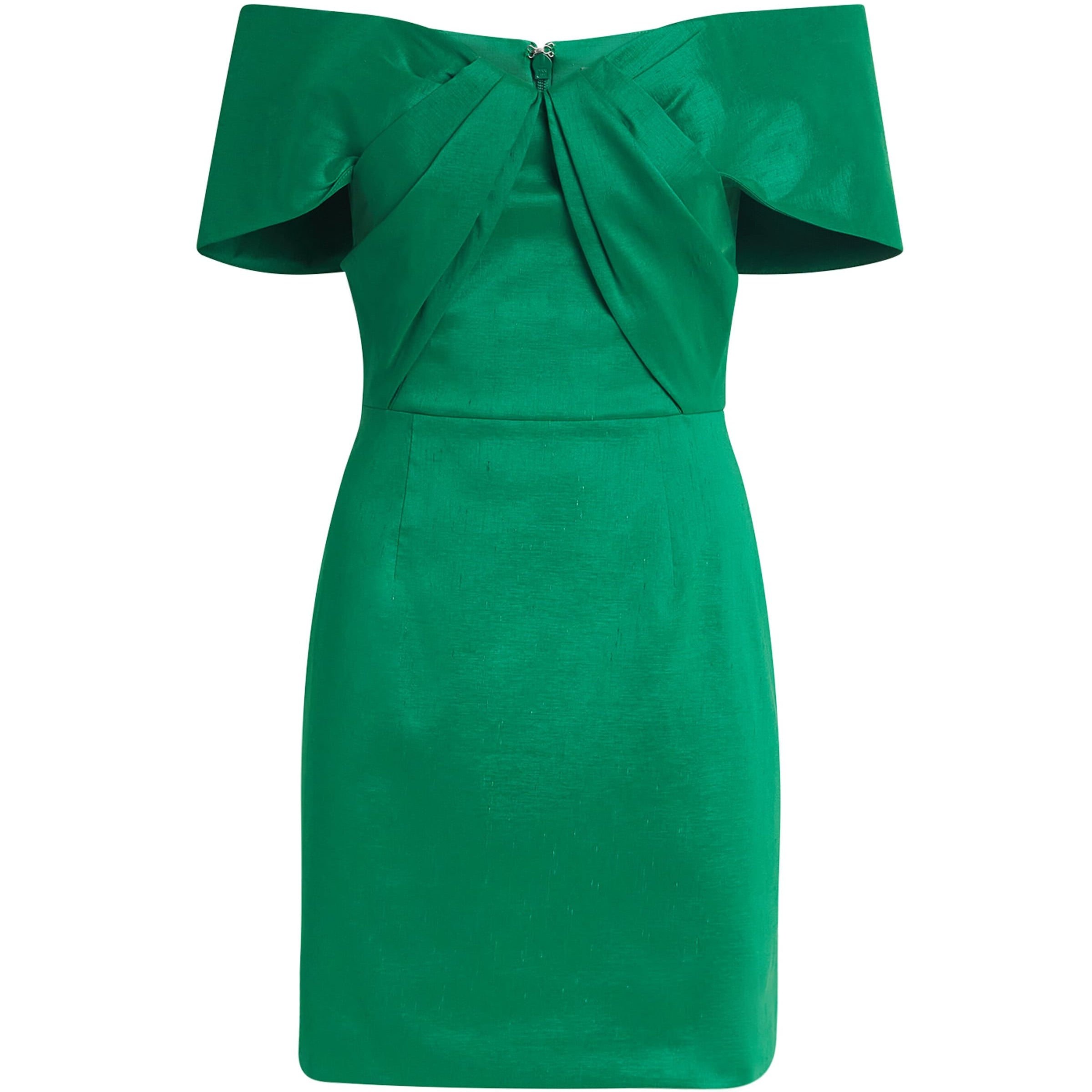 Rebecca Vallance Green Off-The-Shoulder Bailey Mini Dress