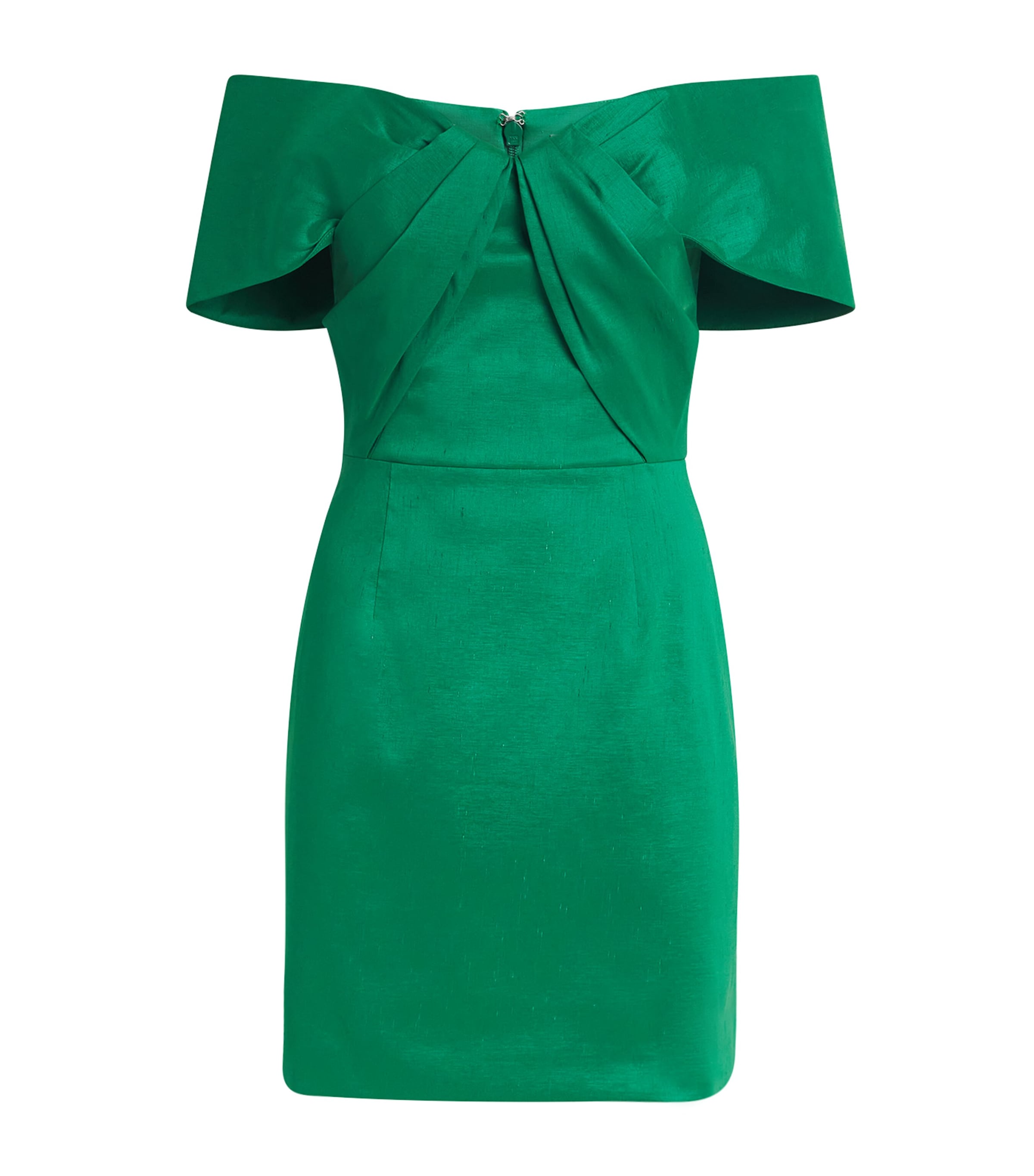 Rebecca Vallance Green Off-The-Shoulder Bailey Mini Dress
