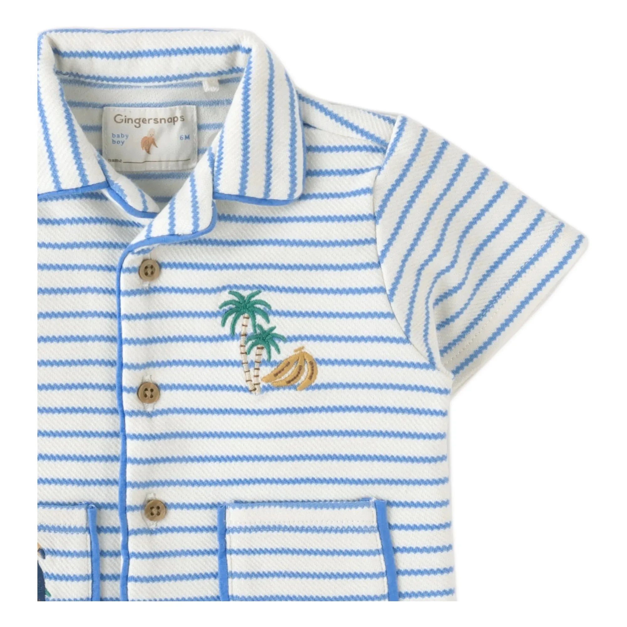 Gingersnaps - Ben Stripe Textured Shirt | White