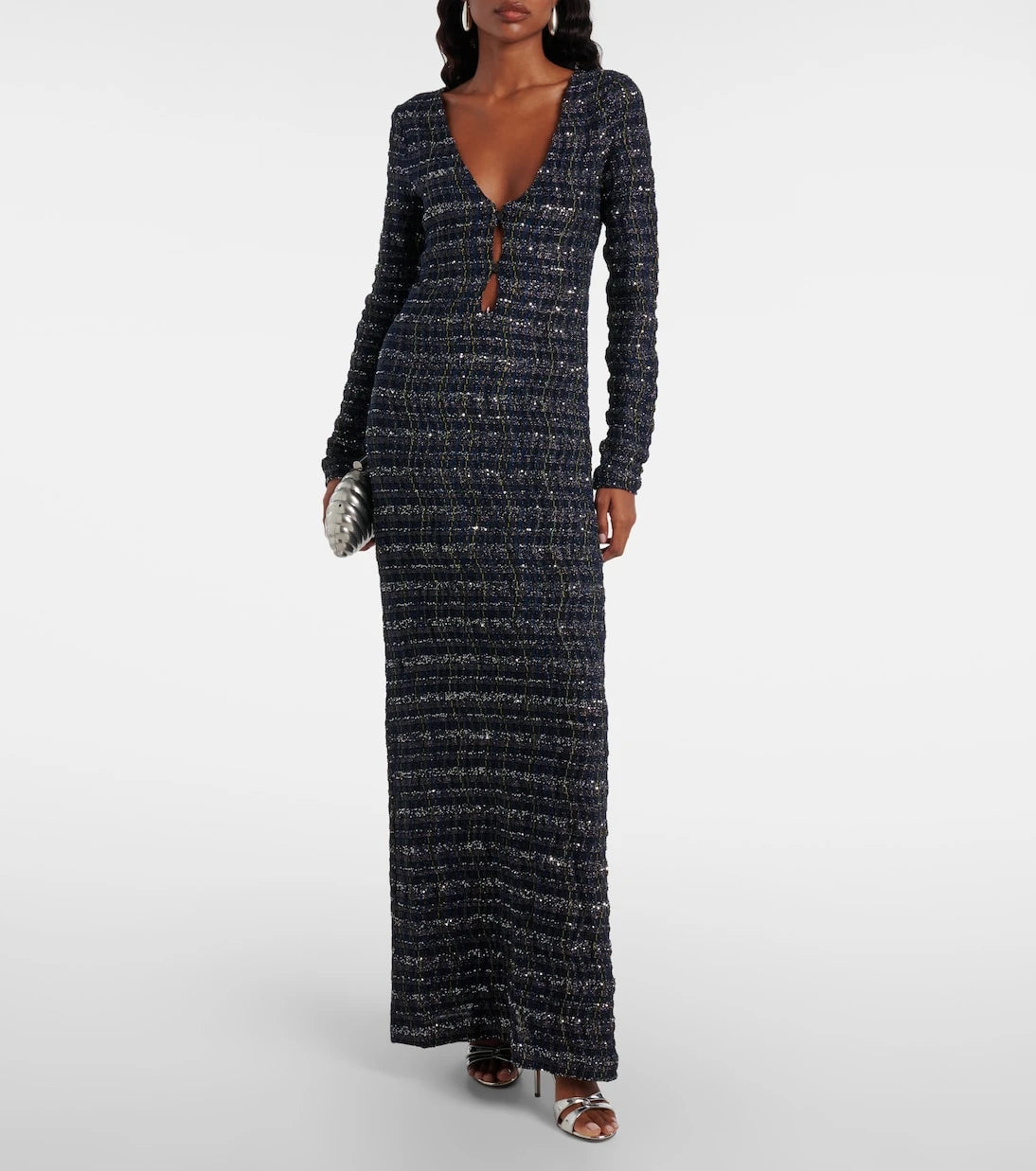 Missoni - فستان ماكسي من التويد المحبوك بقصات