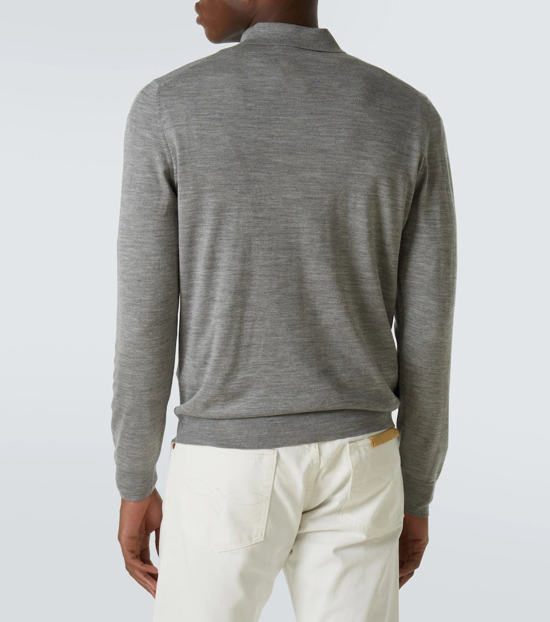 Lardini - Knitted wool, silk, and cashmere polo shirt