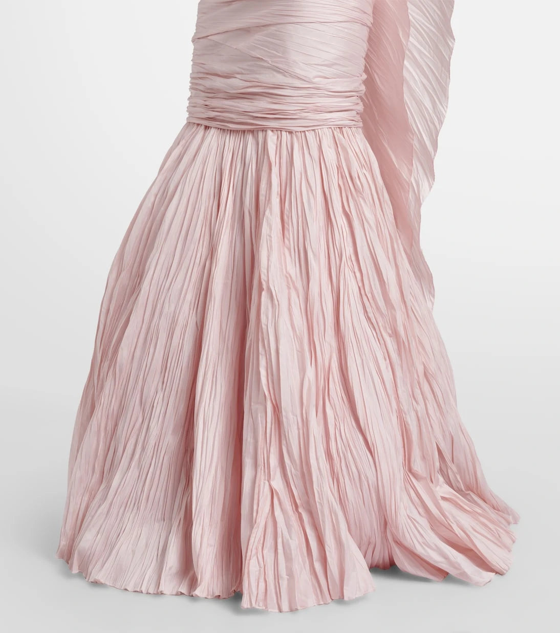 Marmar Halim - Pleated taffeta bustier gown and cape set