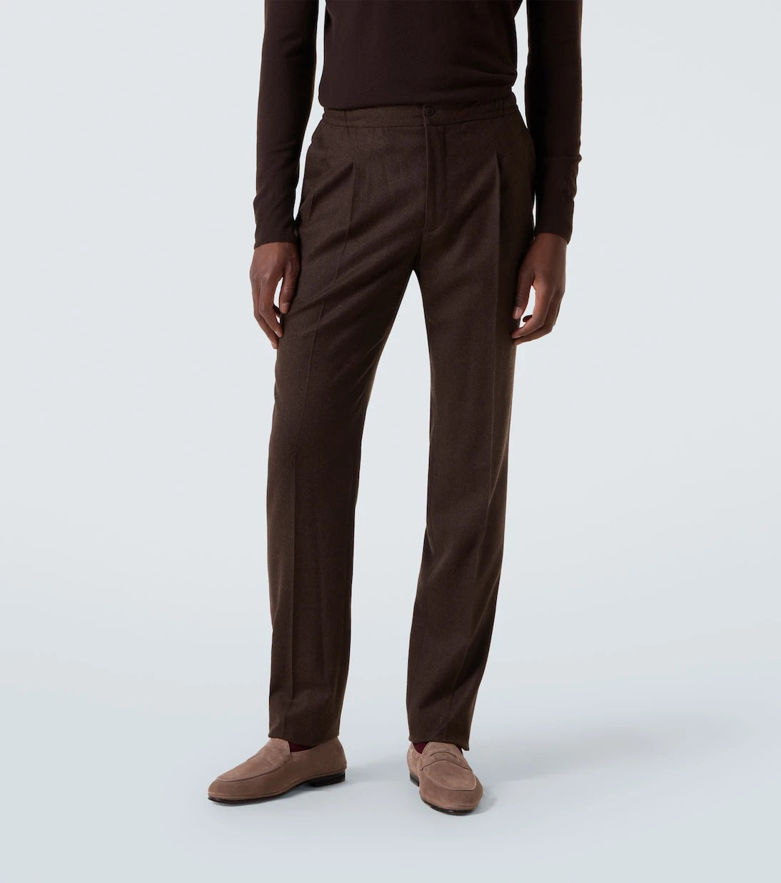 Rubinacci - Virgin wool flannel tapered pants
