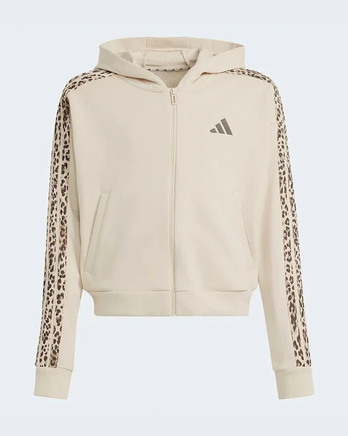 adidas çocuklar için pamuklu fermuarlı kapüşonlu sweatshirt