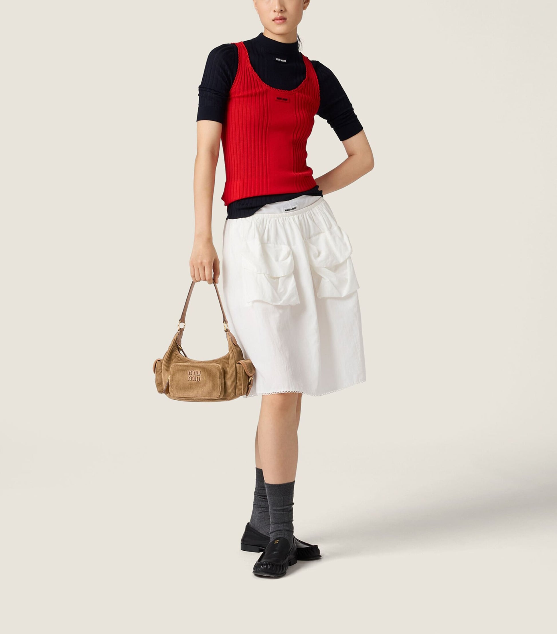 Miu Miu Corduroy Pocket Shoulder Bag