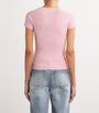 Pink Short-Sleeve Ribbed Top