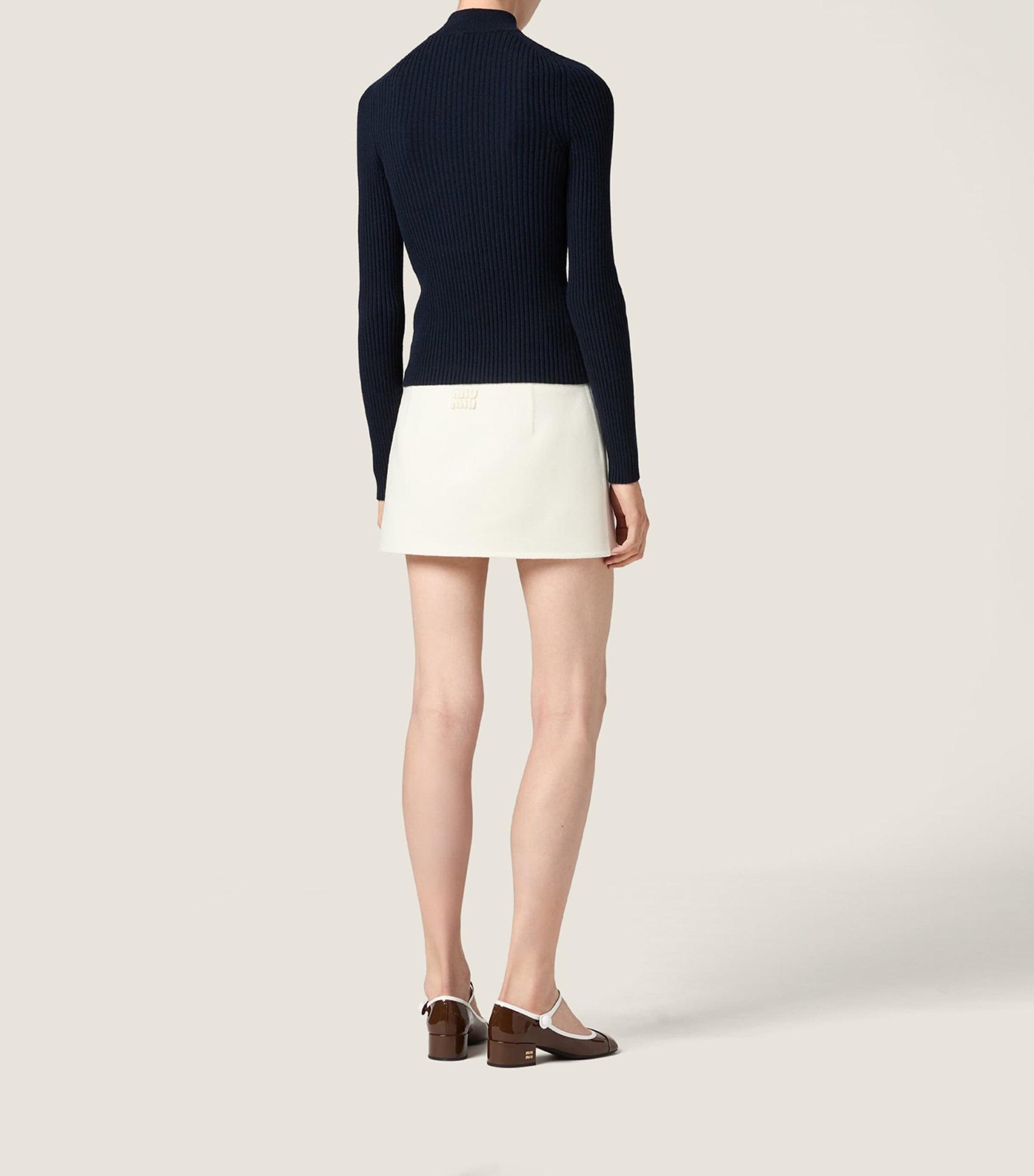 Blue Cashmere-Blend Suede-Trim Cardigan