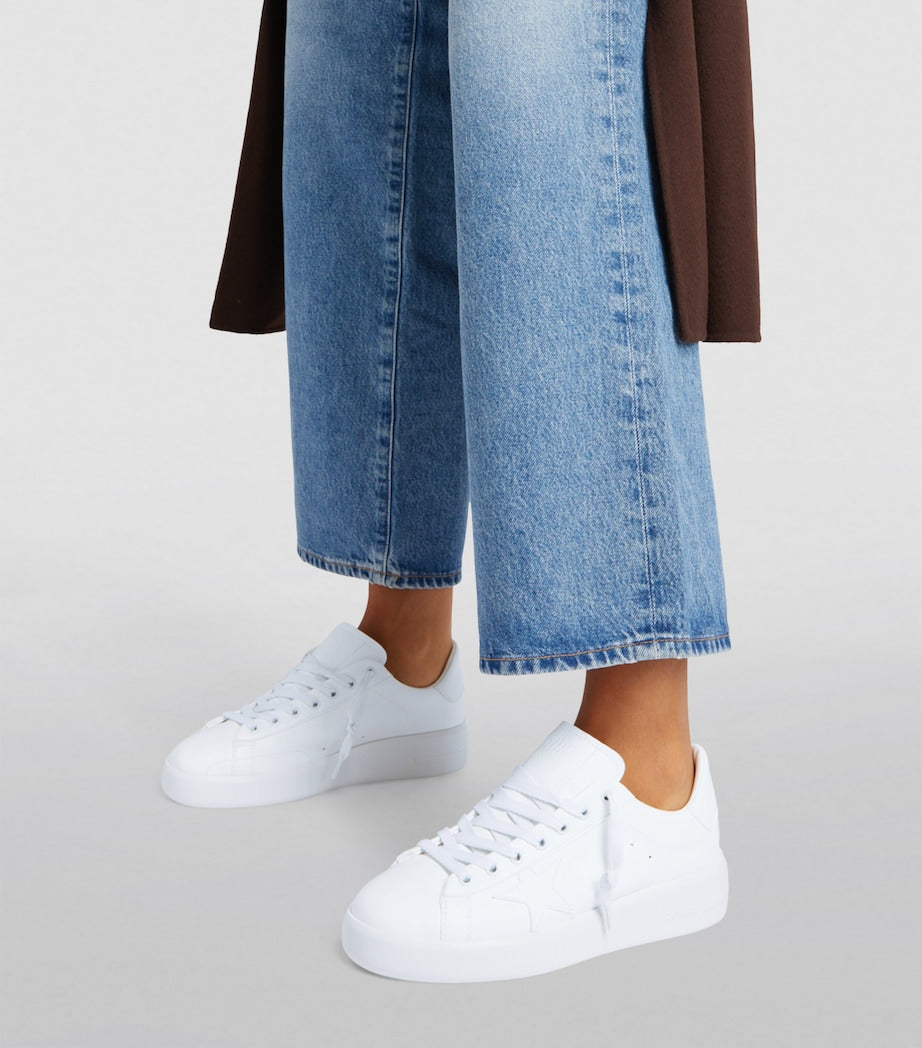 Golden Goose White Vegan Leather Purestar Sneakers