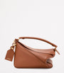 LOEWE Brown Small Leather Featherlight Puzzle Top-Handle Bag