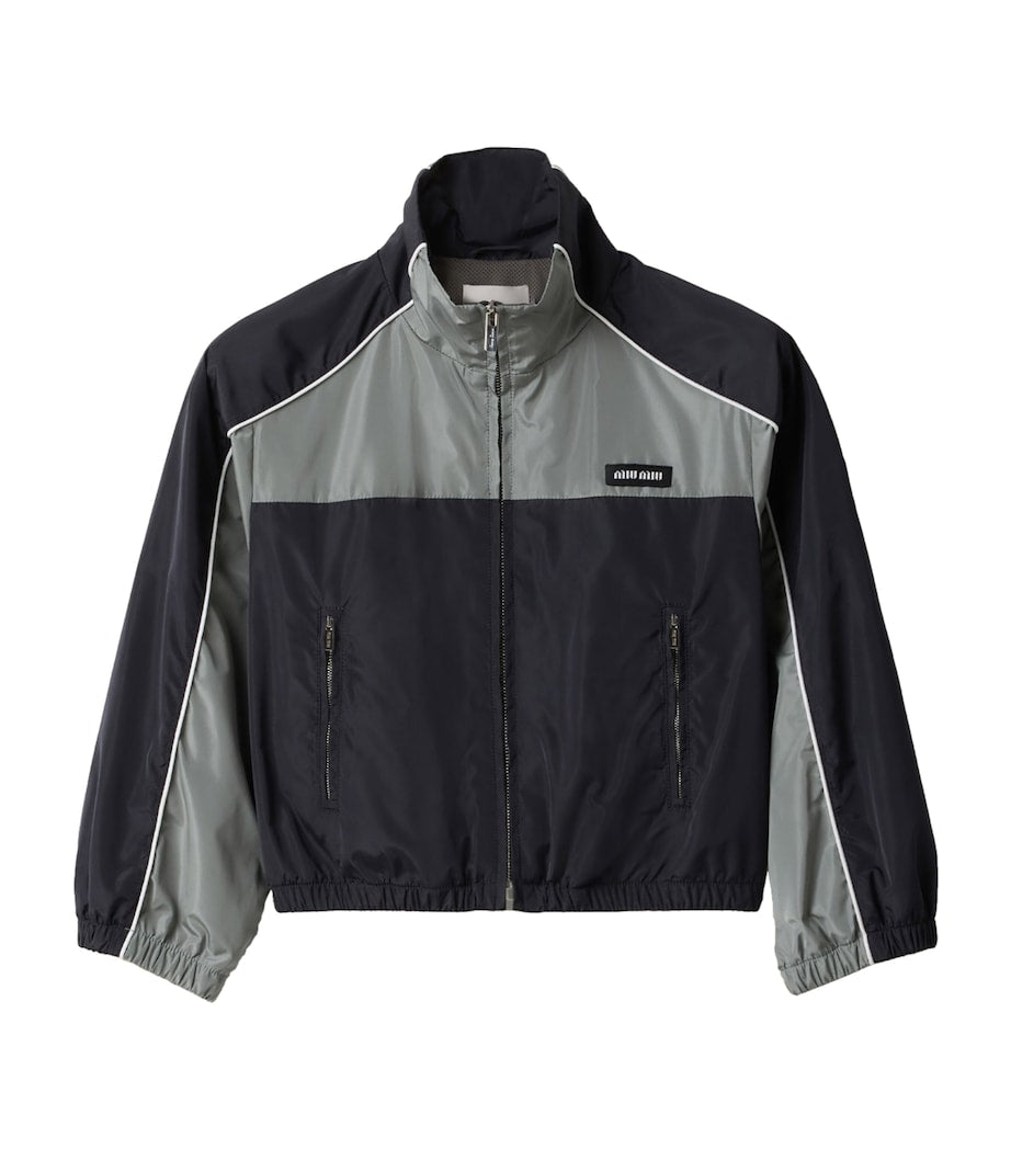 Blue Technical Cropped Jacket