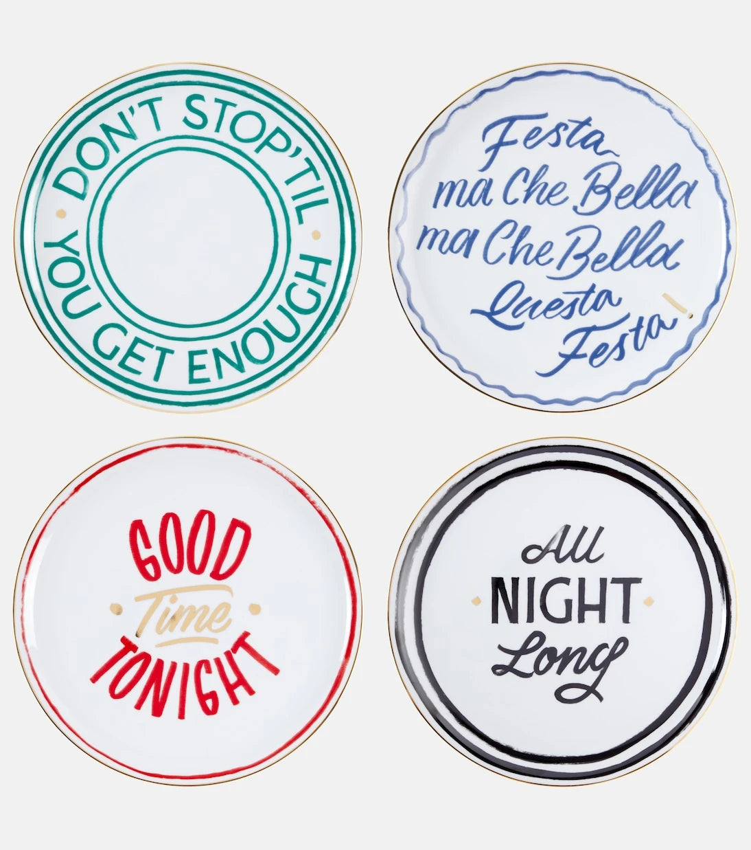 Bitossi - The Club set of 4 pizza plates