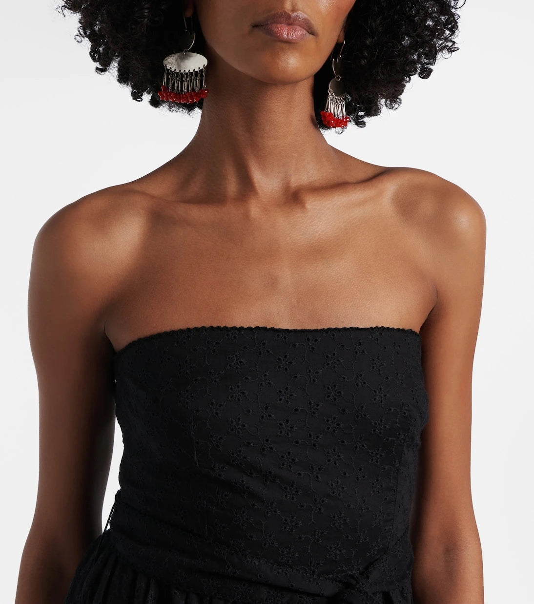 Poupette St Barth - Thelma strapless cotton maxi dress