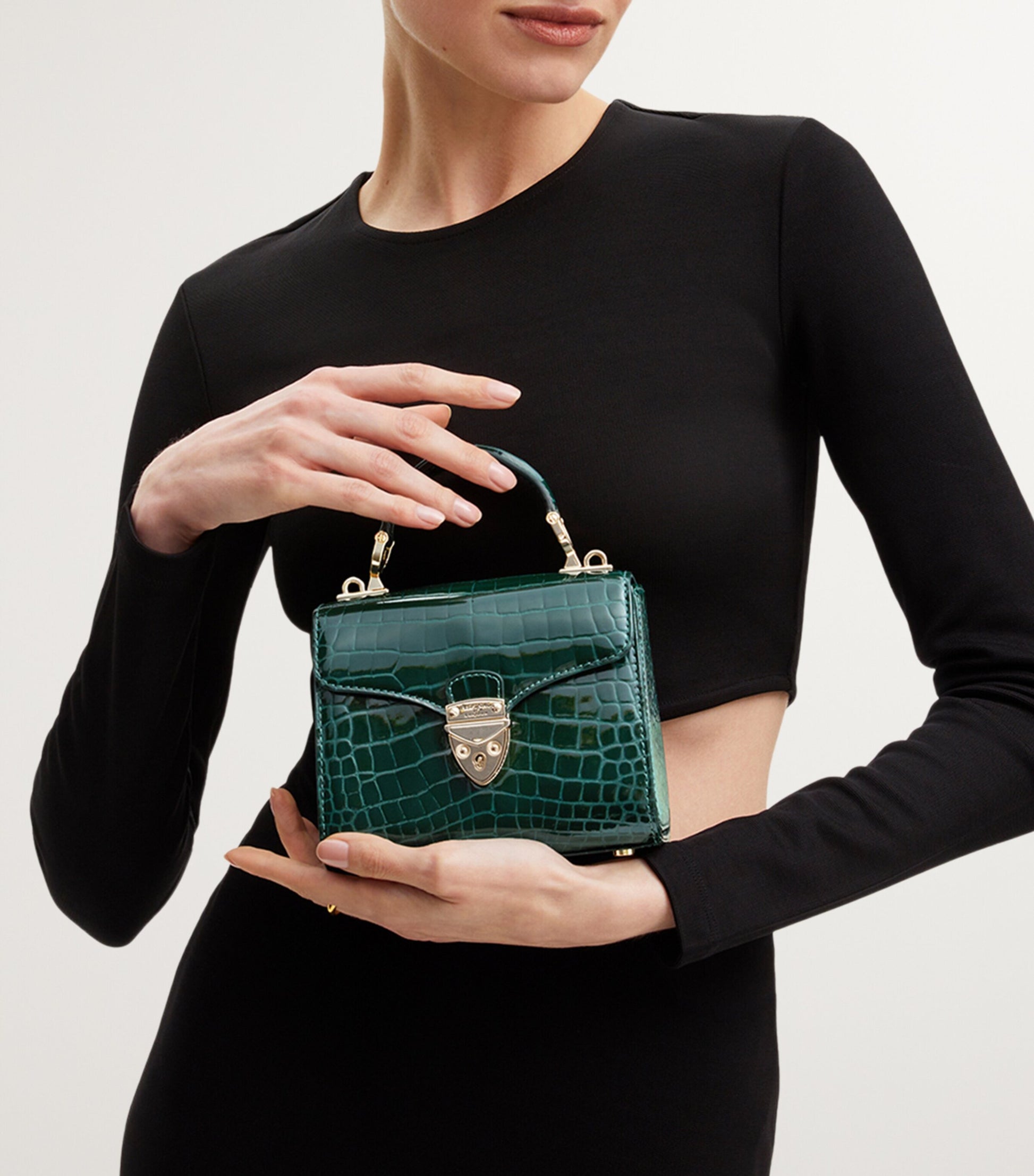 Aspinal Of London Green Mini Mayfair Top-Handle Bag