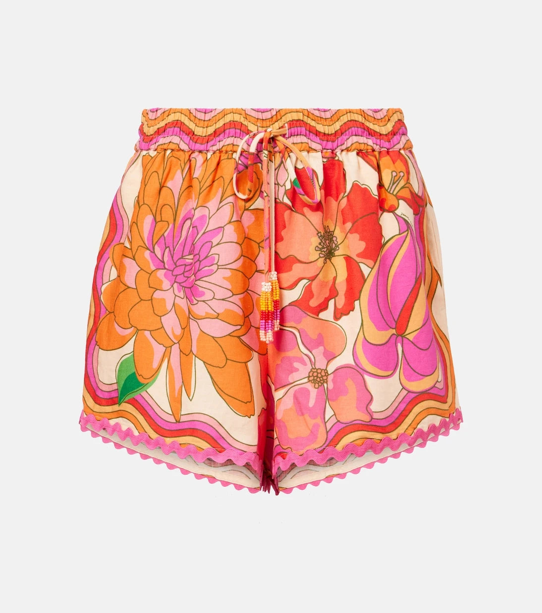 Farm Rio - Floral linen-blend shorts