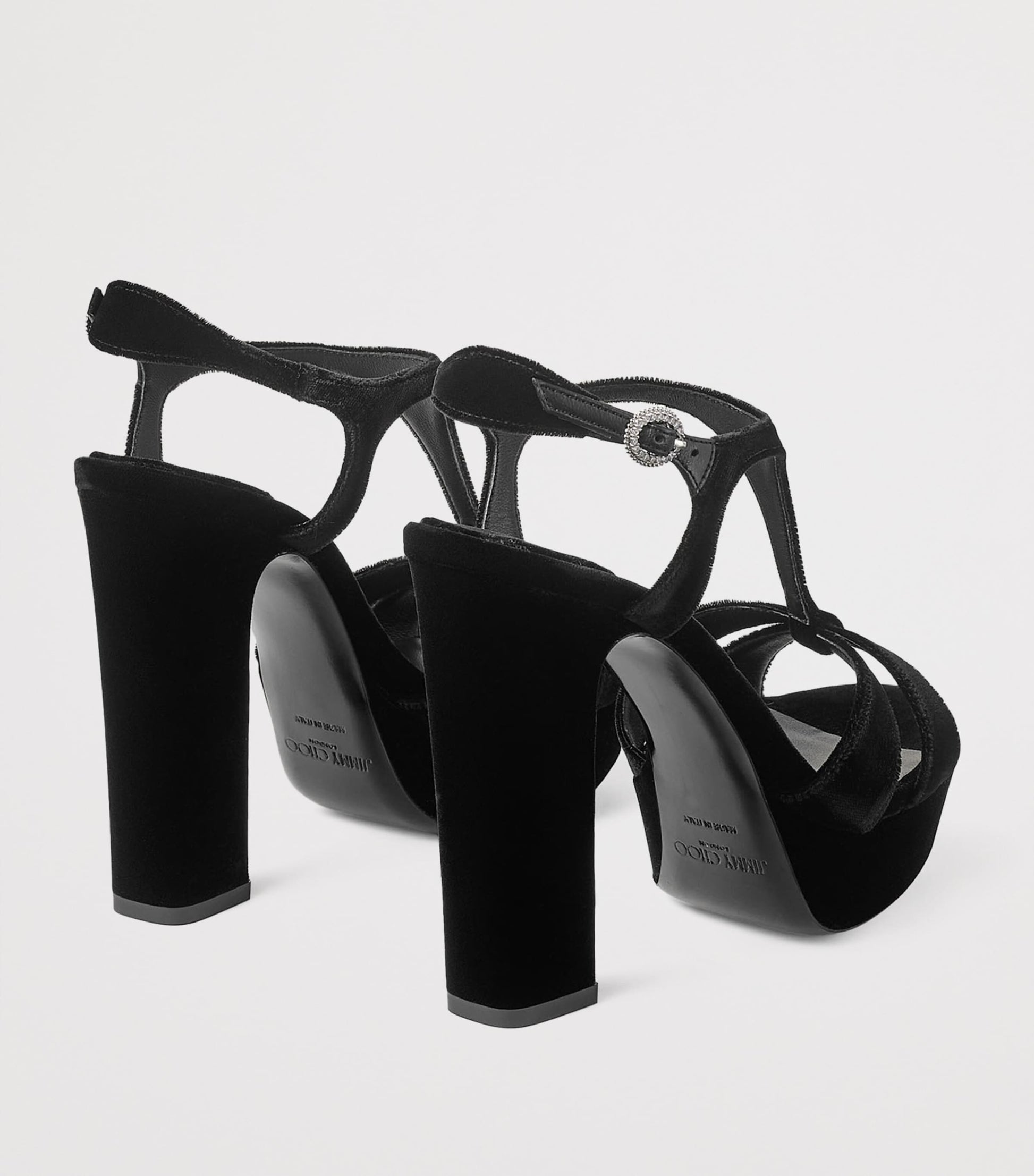 Black Kesia 120 Velvet Sandals