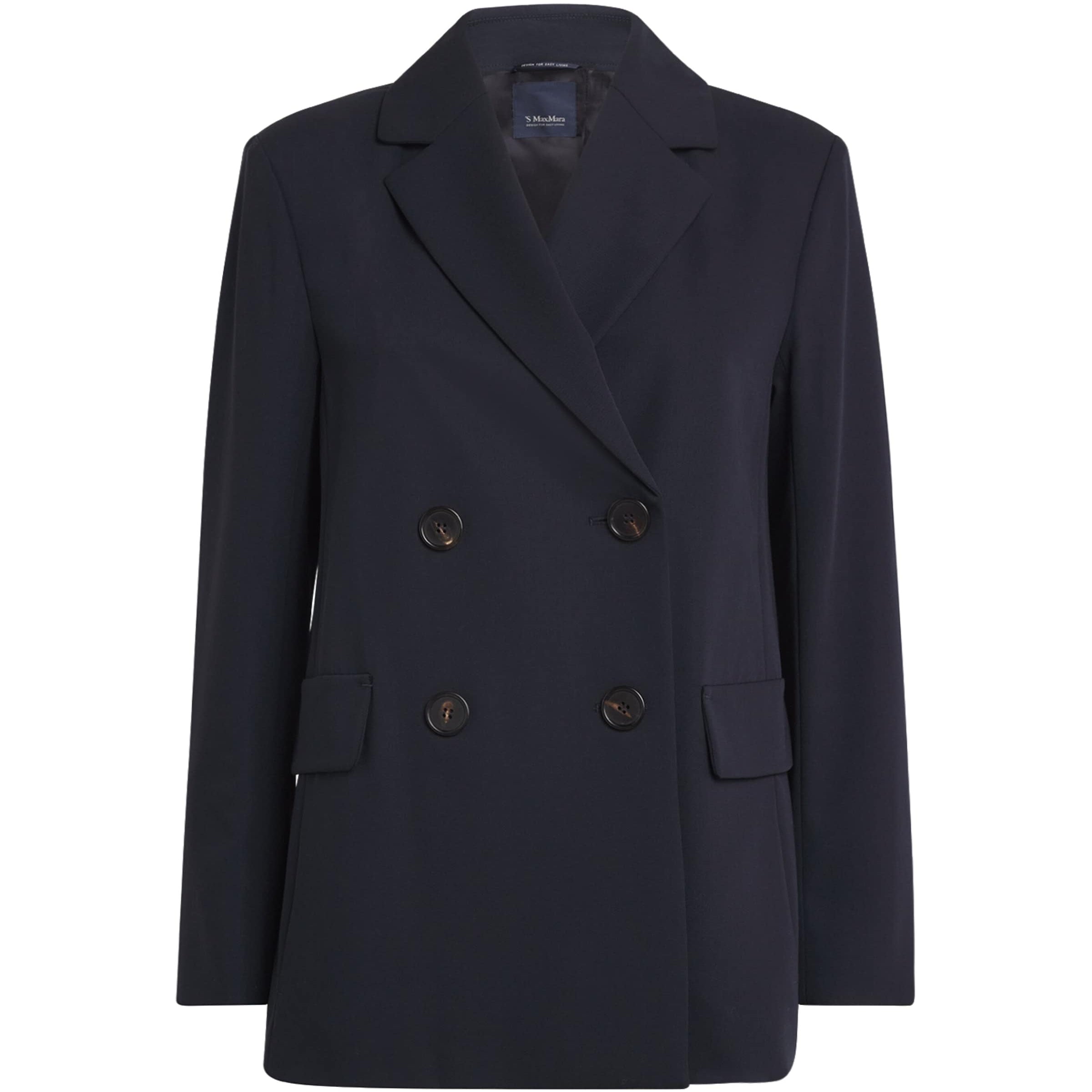 Max Mara Blue Wool Double-Breasted Blazer