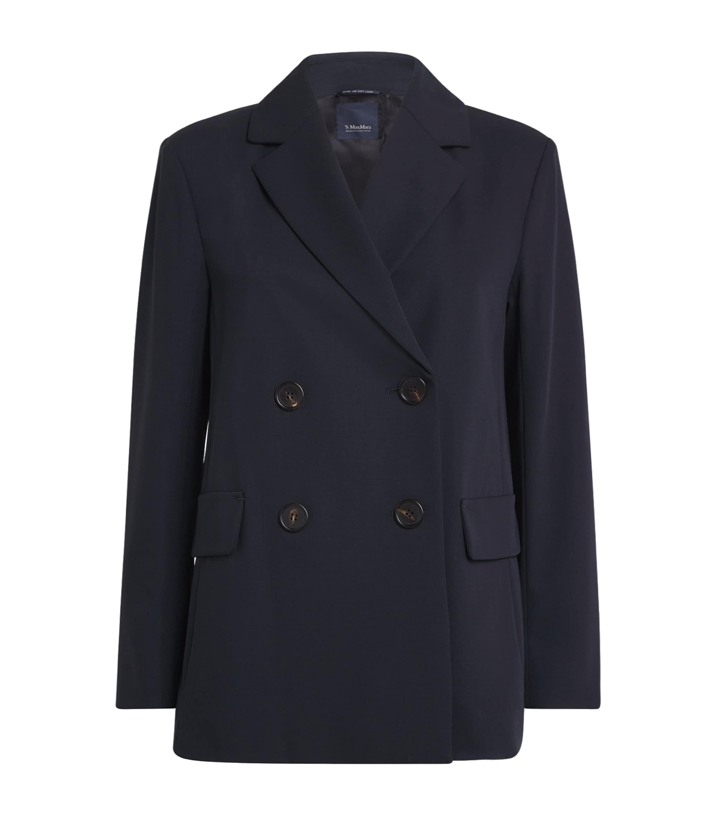 Max Mara Blue Wool Double-Breasted Blazer