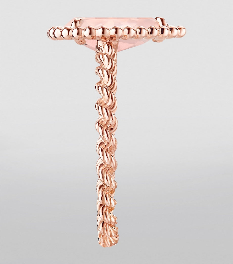 Rose Gold and Pink Quartz Serpent Bohème Ring