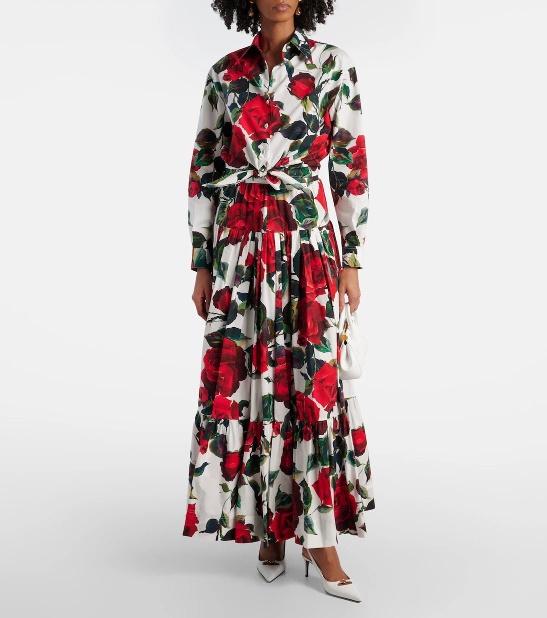 Dolce&Gabbana - Floral tiered cotton maxi skirt