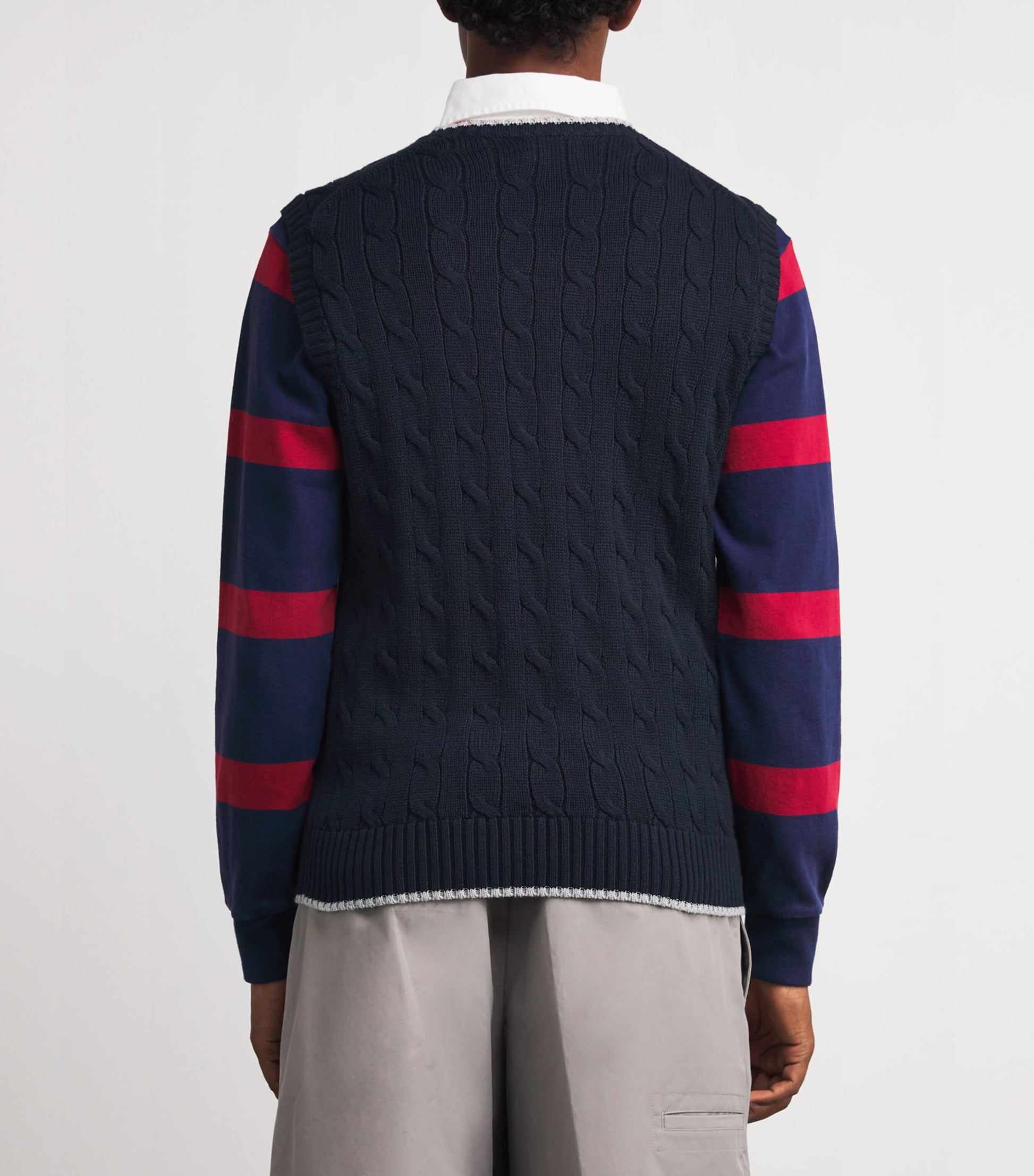 Polo Ralph Lauren Navy Cotton Cable Knit Sweater Vest