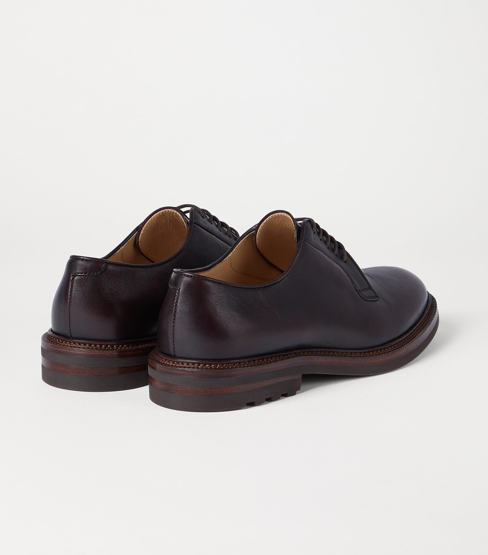Brunello Cucinelli Burnished Calfskin Derby Shoes