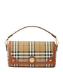 Brown Check Top-Handle Bag