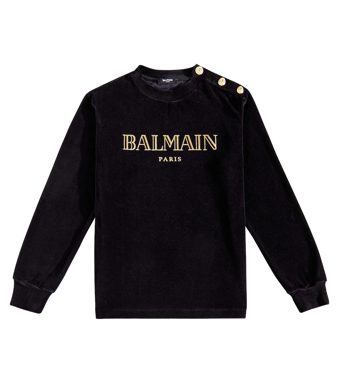 Balmain Kids - سويت شيرت من القطن المخلوط بطبعة شعار الماركة
