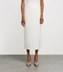 Roland Mouret White Crepe Midi Pencil Skirt