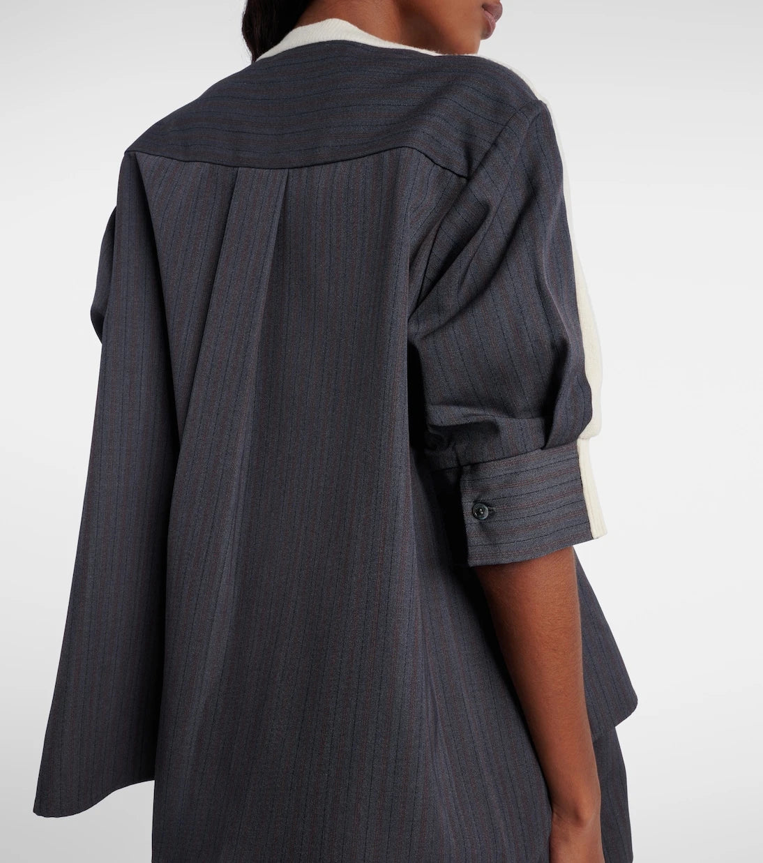 Sacai - سترة صوفية مقلمة متعددة الطبقات