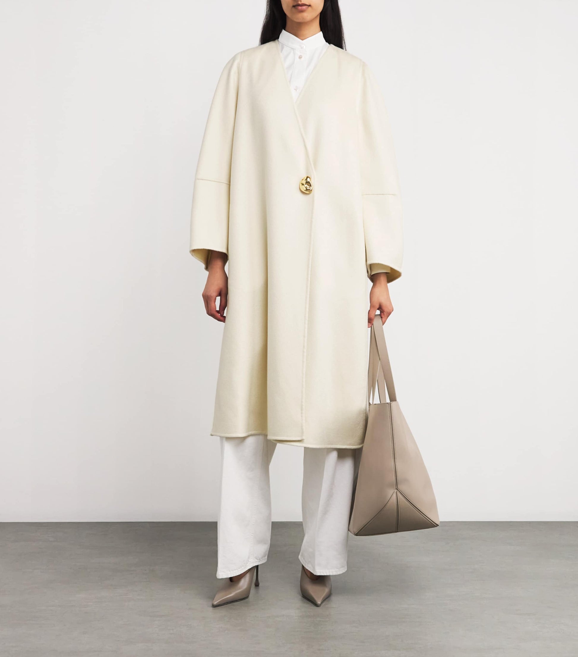 Fabiana Filippi White Cashmere Wrap Coat