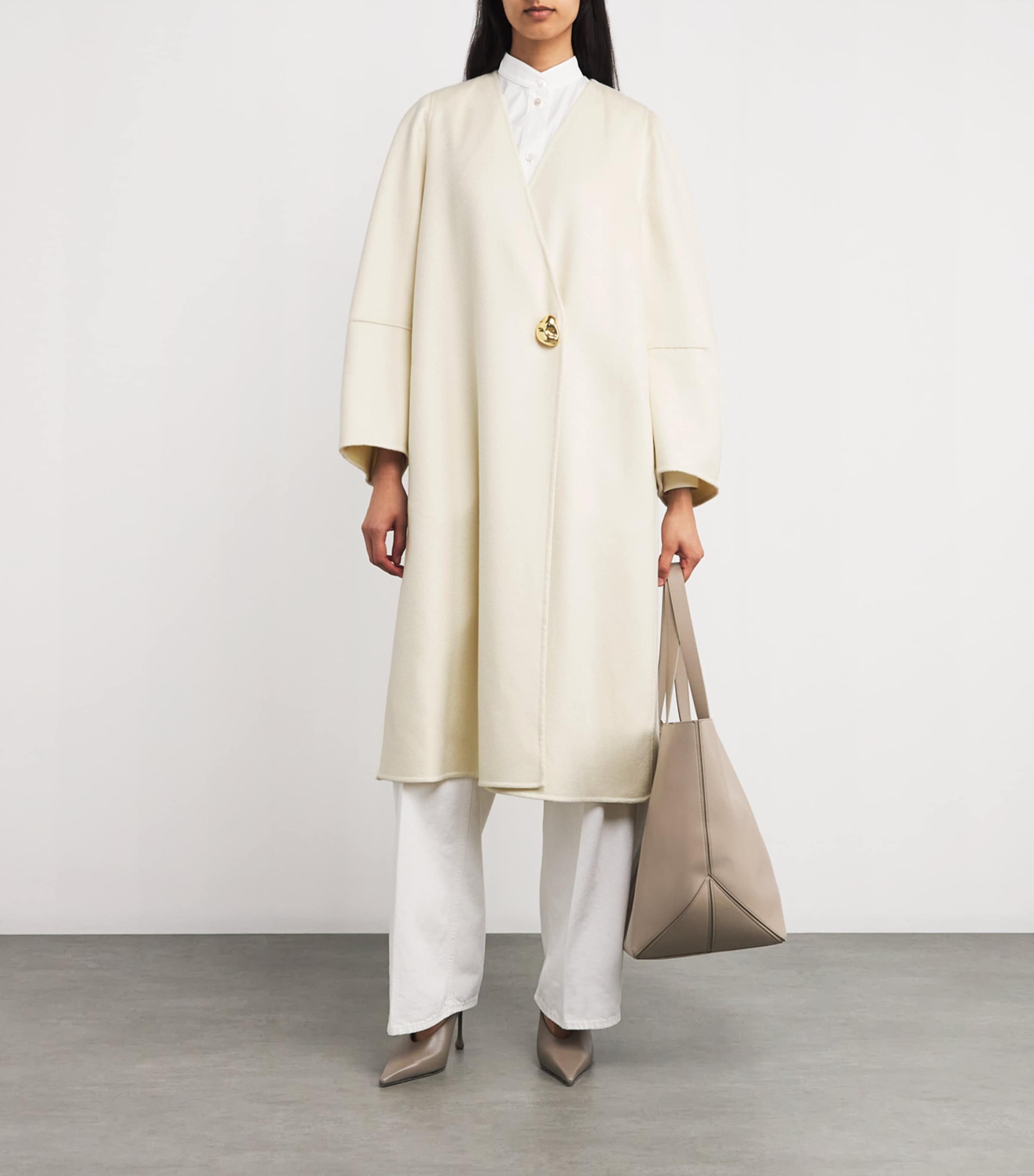 Fabiana Filippi White Cashmere Wrap Coat