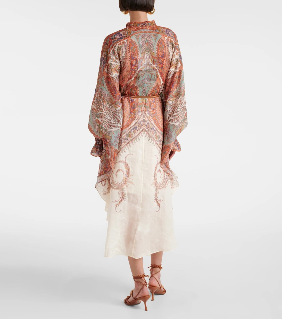 Zimmermann - Rhiannon tie-neck ramie midi dress