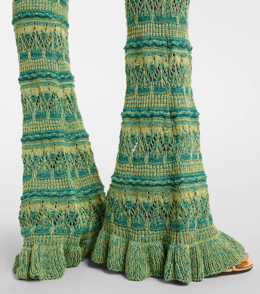 Etro - Crochet cotton flared pants