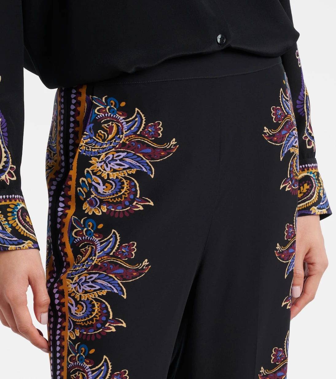 Etro - Paisley silk wide-leg pants