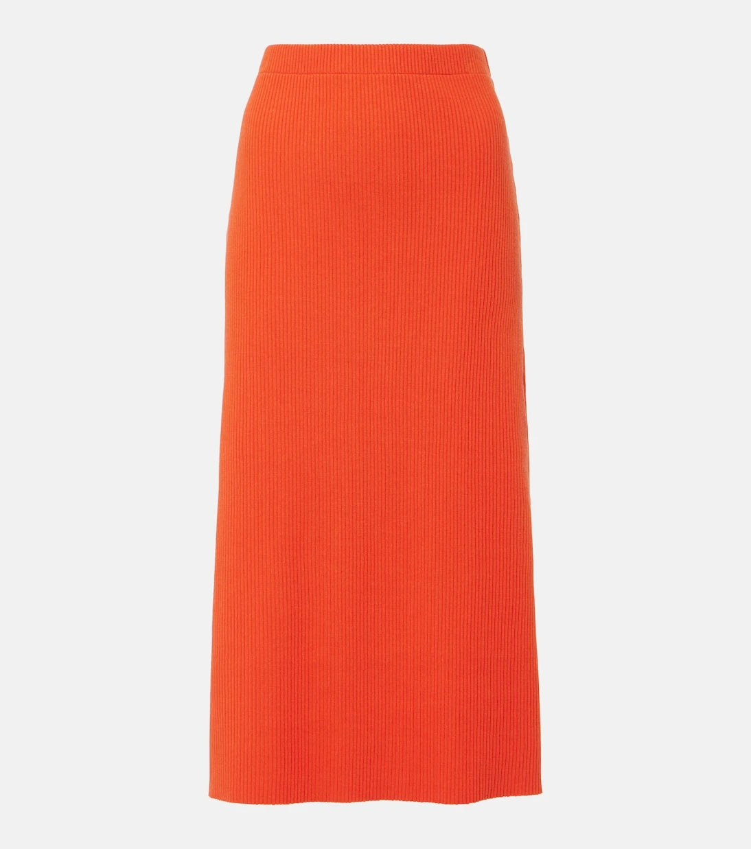 Vince - Ribbed-knit cotton-blend midi skirt