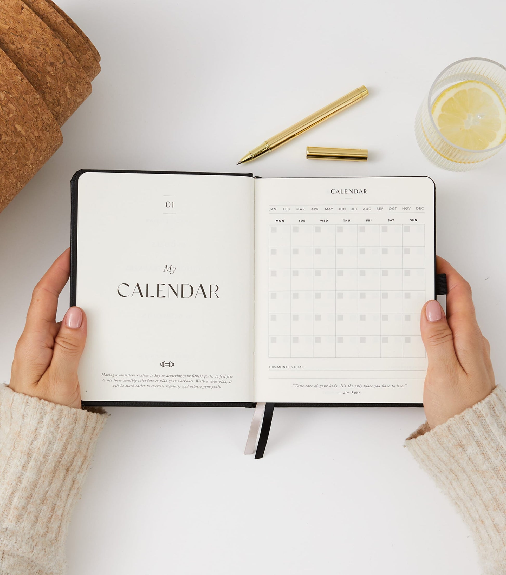 Blush and Gold My Daily Gym Planner: Fitness & Wellbeing Journal