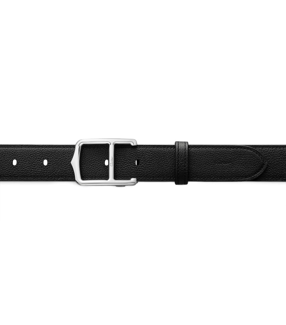 Cartier Black Leather Reversible C Belt