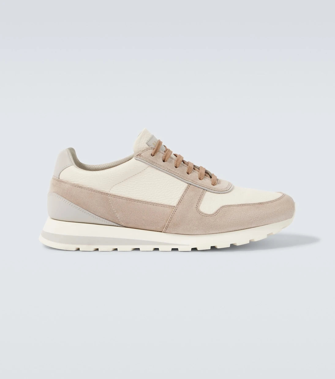 Brunello Cucinelli - Suede-trimmed leather sneakers