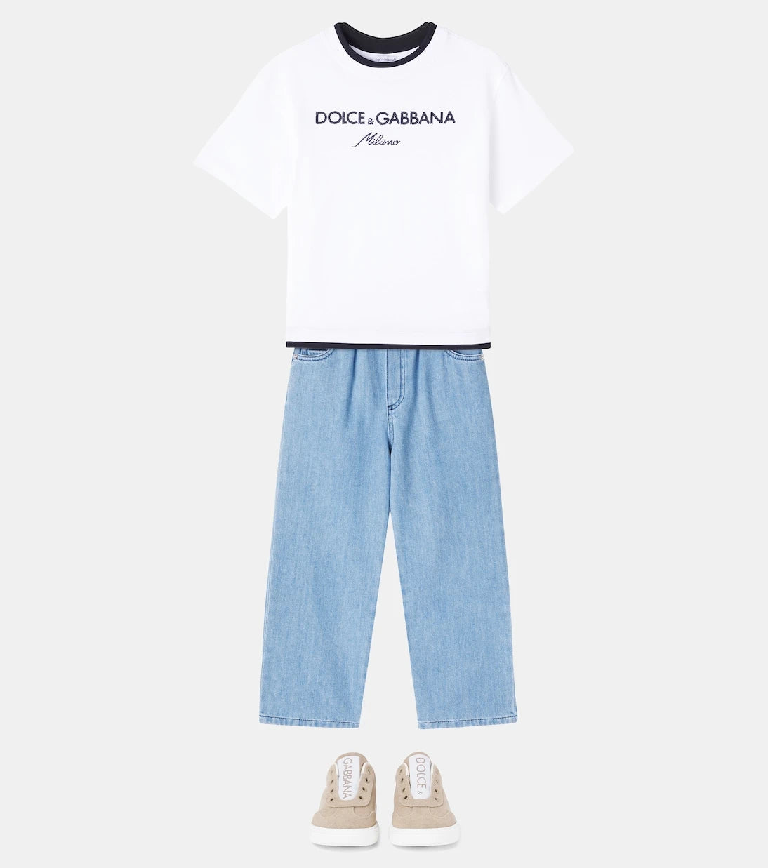 Dolce&Gabbana Kids - Canvas slip-on shoes