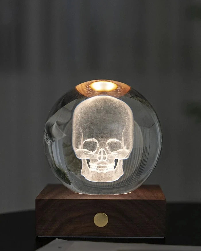 Gingko Design Amber Crystal Light Kablosuz LED Masa Lambası 9,5 x 8 cm