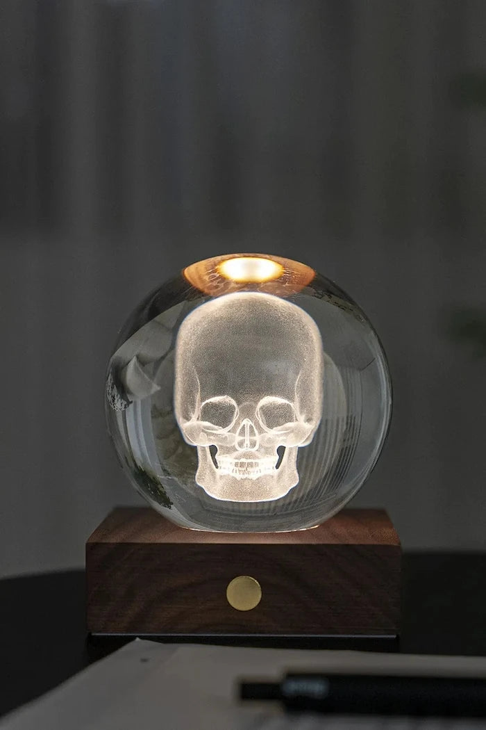 Gingko Design Amber Crystal Light Kablosuz LED Masa Lambası 9,5 x 8 cm