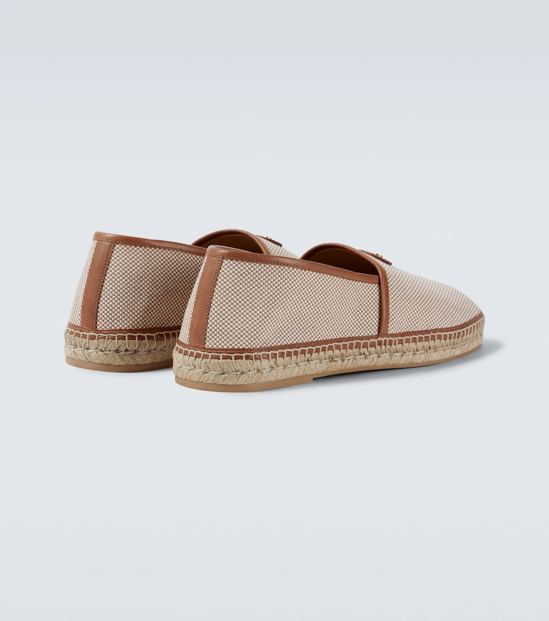 Valentino Garavani - VLogo leather-trimmed canvas espadrilles