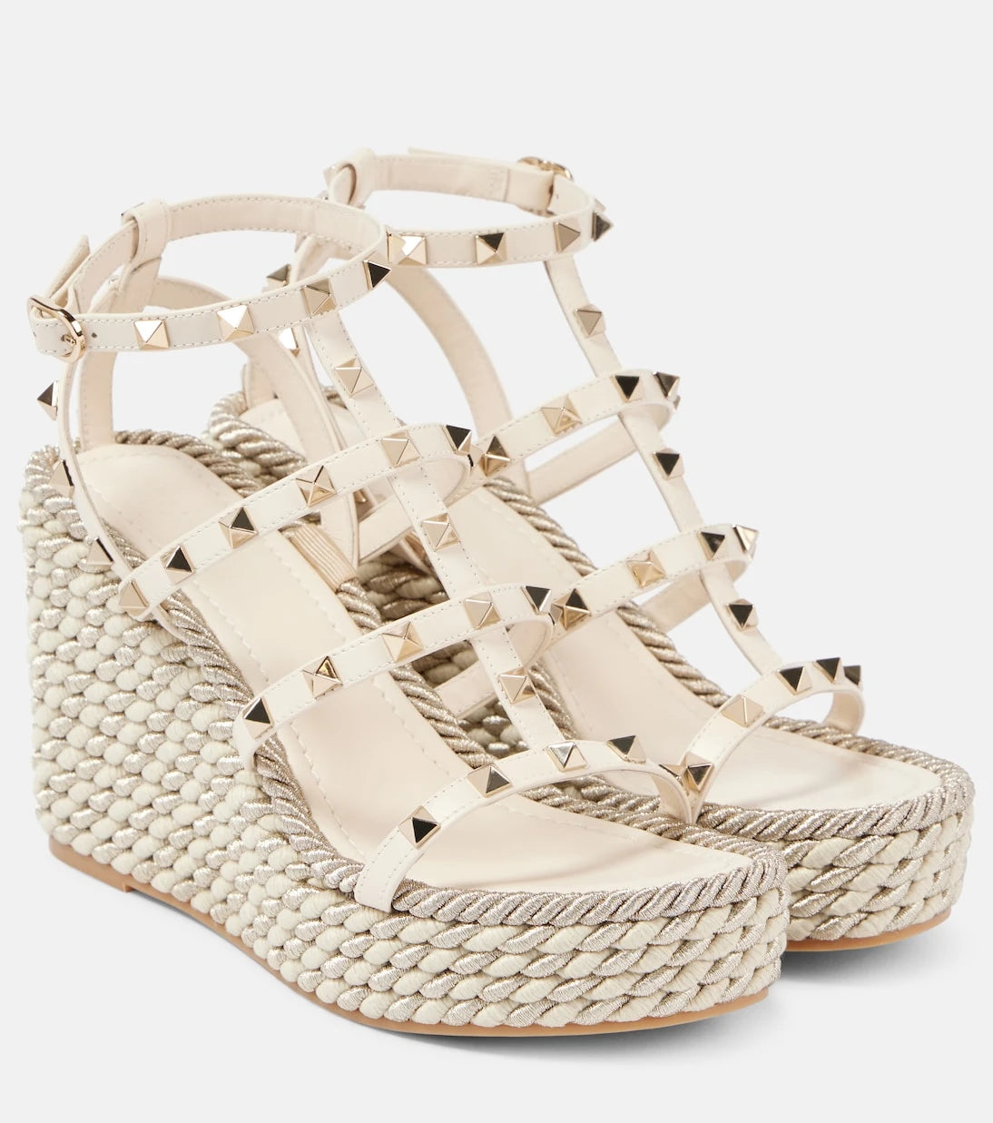 Valentino Garavani - Rockstud Torchon 95 espadrille wedges