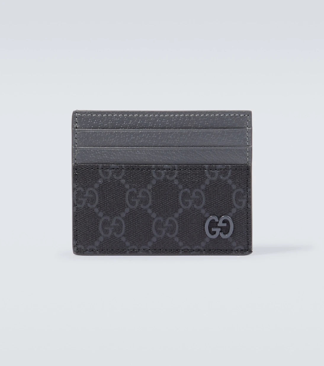Gucci - Leather-trimmed GG canvas card holder