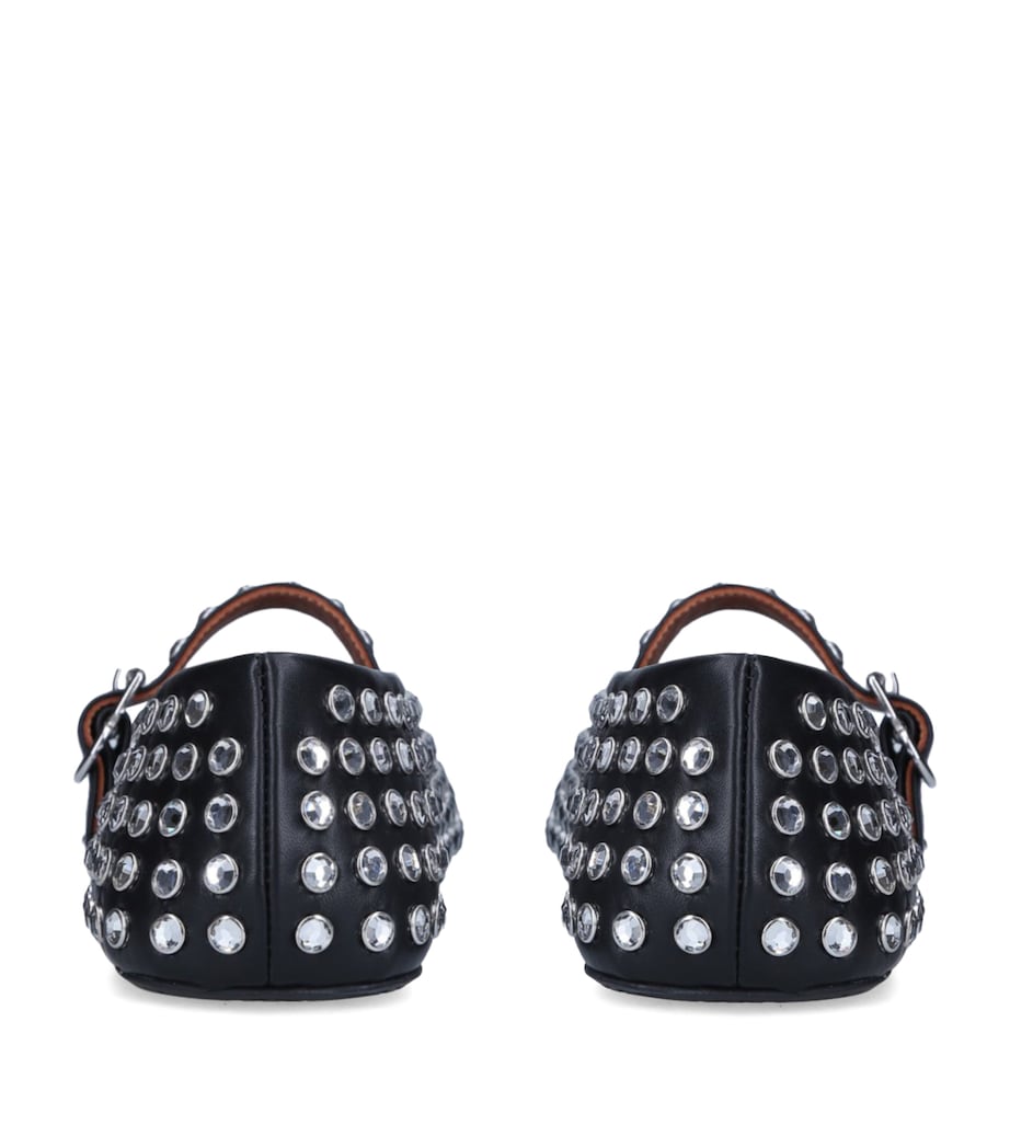 Alaïa Black Crystal-Embellished Ballet Flats