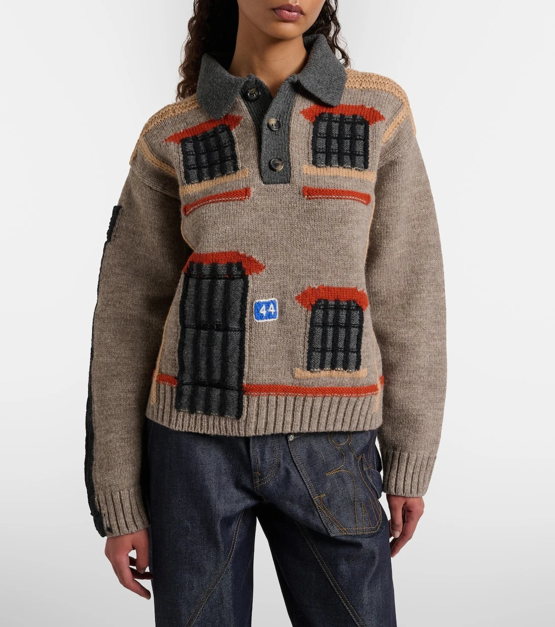 JW Anderson - Wool intarsia jacquard polo sweater