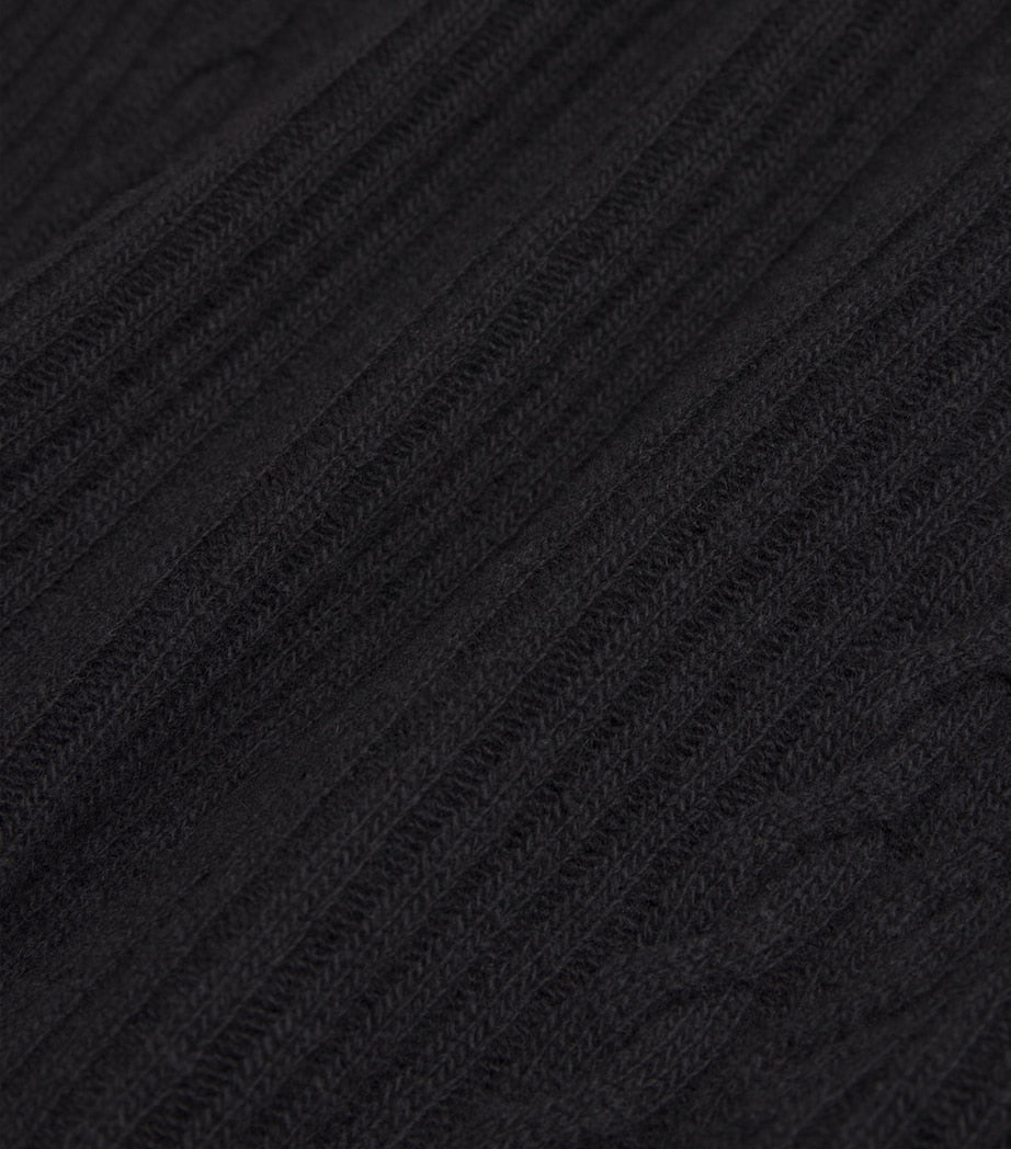 Max Mara Black Wool-Cashmere Midi Dress