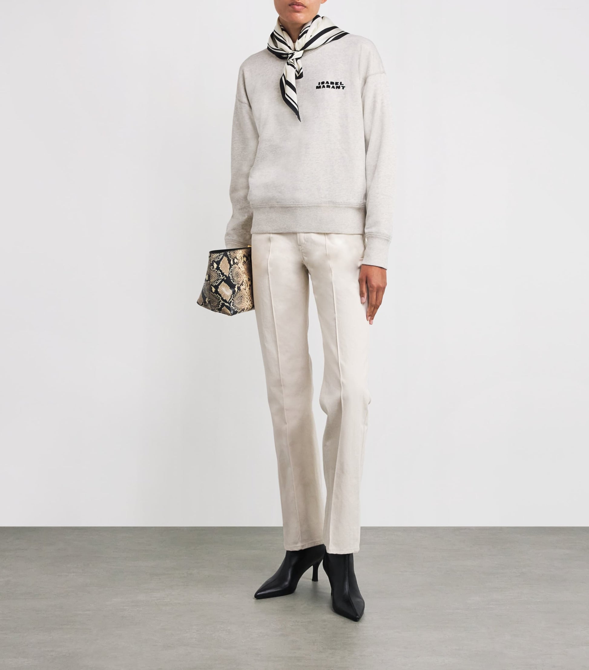 Ivory Cotton-Blend Shad Logo Sweatshirt