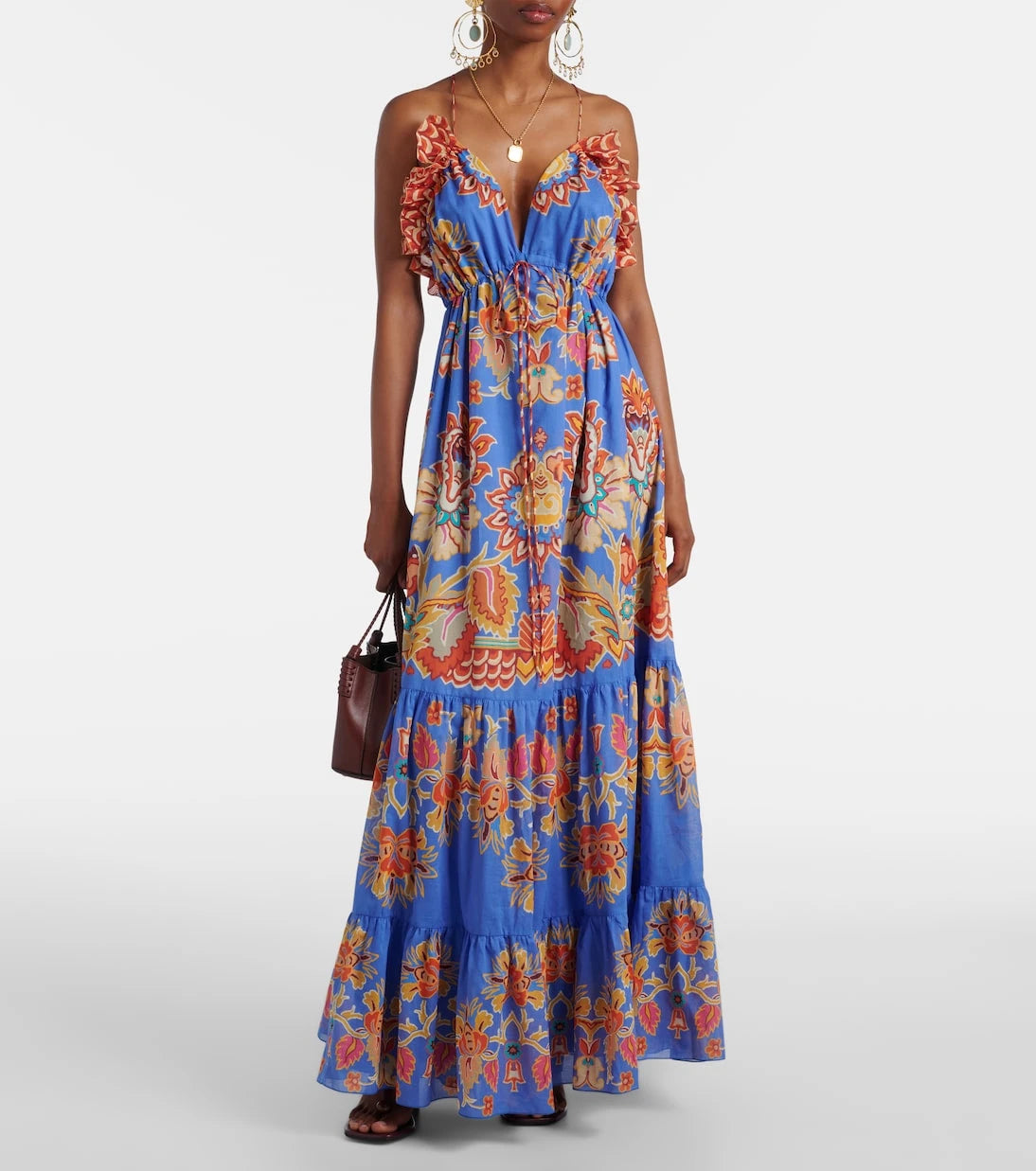 Etro - Printed open-back cotton voile maxi dress