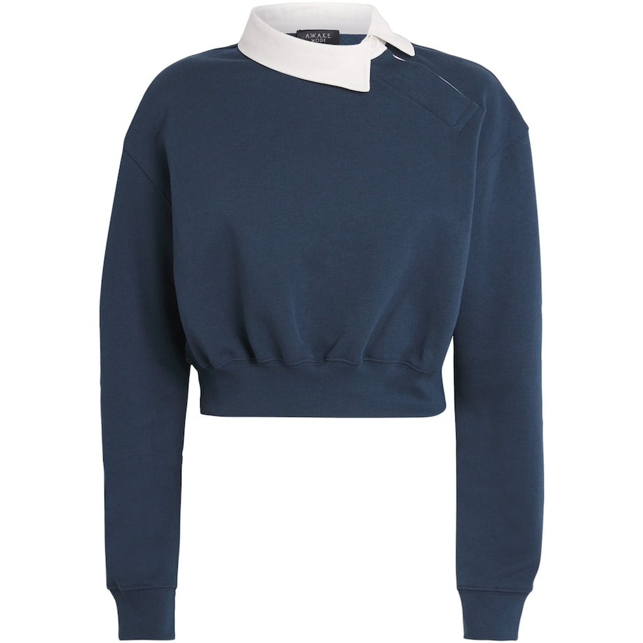 Navy Asymmetric Rugby Sweatshirt